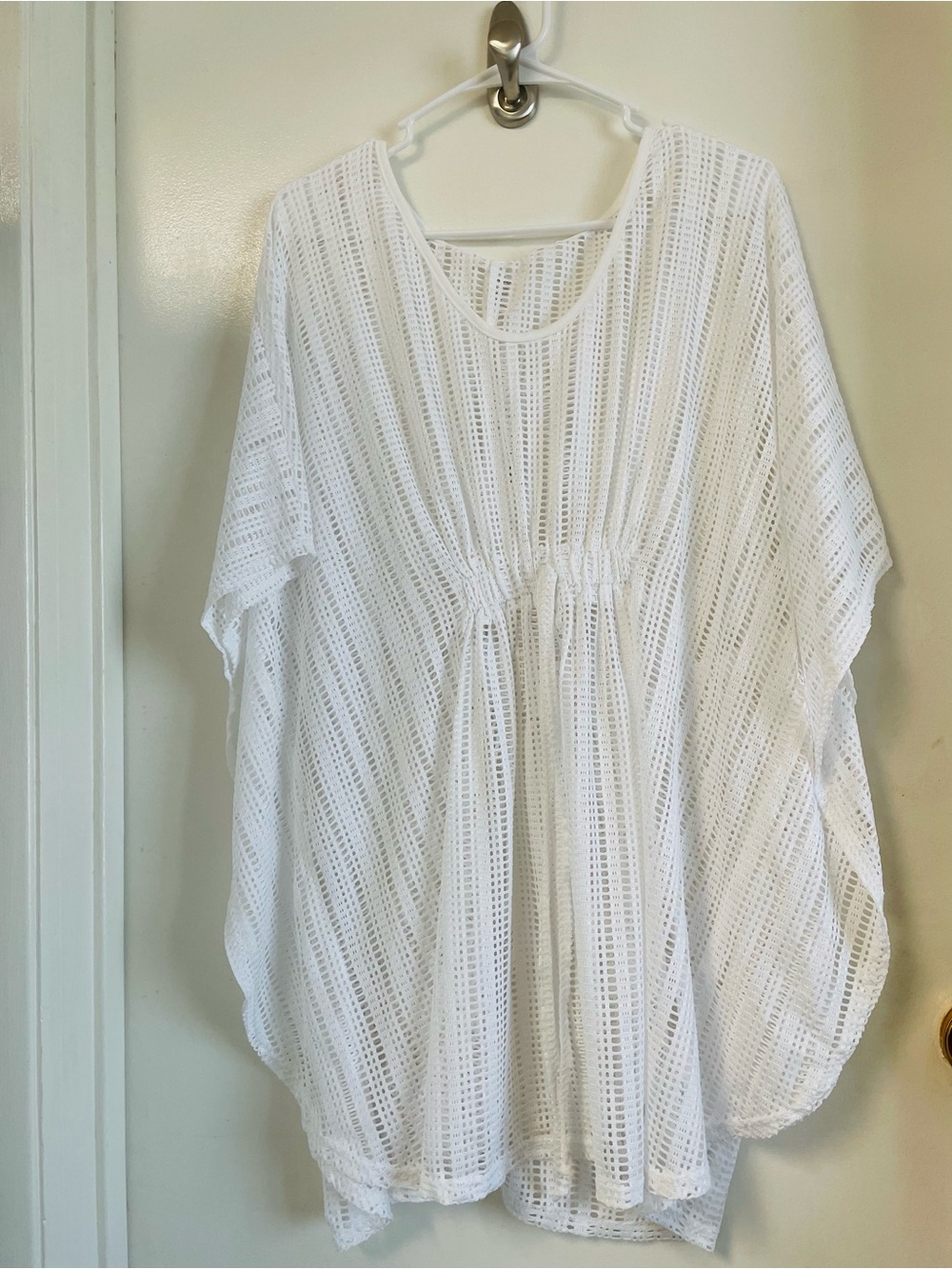 White Open-Knit Women’s Swim Coverup Tunic